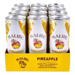 Netto Marken-Discount Malibu Pineapple Mixgetränk 10,0 % vol 0,25 Liter, 12er Pack Angebot