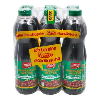 Netto Marken-Discount Fruchtstern Sauerkirsch-Nektar 1 Liter, 6er Pack - Inhalt: 2 Flaschen Angebot