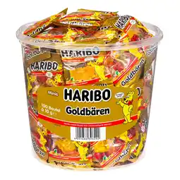 Netto Marken-Discount Haribo Goldbären Fruchtgummi Minis 100 Stück im Eimer 1 kg - Inhalt: 2 Flaschen Angebot