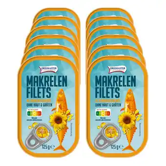 Netto Marken-Discount Dreimaster Makrelenfilet in Sonnenblumenöl 125 g, 12er Pack Angebot