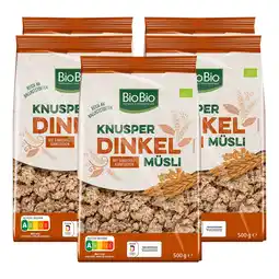 Netto Marken-Discount BioBio Knusper Dinkel Müsli 500 g, 5er Pack Angebot