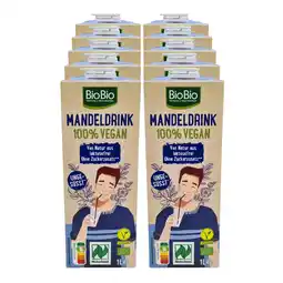 Netto Marken-Discount BioBio Mandeldrink ungesüsst 1 L, 10er Pack Angebot