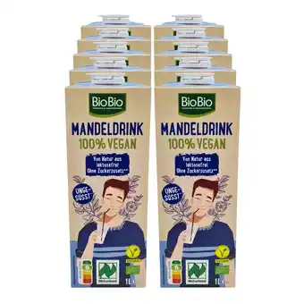 Netto Marken-Discount BioBio Mandeldrink ungesüsst 1 L, 10er Pack Angebot