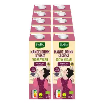 Netto Marken-Discount BioBio Mandeldrink gesüßt 1 Liter, 10er Pack Angebot