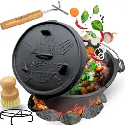 Netto Marken-Discount holz4home Dutch Oven I eingebrannter Feuertopf aus Gusseisen 9 Liter Angebot