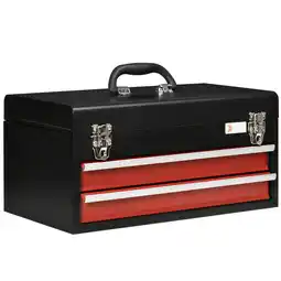 Netto Marken-Discount DURHAND Werkzeugkiste mit 2 Schubladen schwarz, rot 46L x 24B x 22H cm Angebot