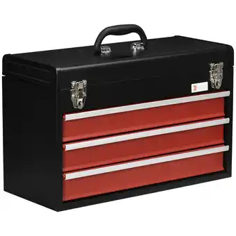 Netto Marken-Discount DURHAND Werkzeugkiste mit 3 Schubladen schwarz, rot 51L x 22B x 32H cm Angebot