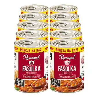 Netto Marken-Discount Pamapol Fasolka Weiße Bohnen mit Würstchen in Tomatensauce 380g, 10er Pack Angebot