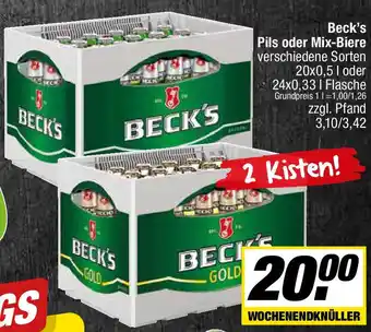 L. STROETMANN GROSSMARKT Beck's Pils oder Mix-Biere Angebot