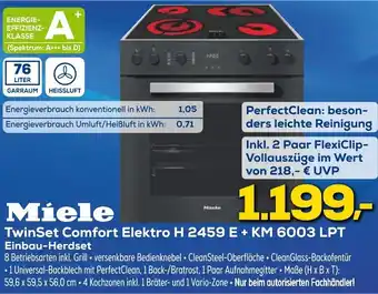 Euronics Miele TwinSet Comfort Elektro H 2459 E + KM 6003 LPT Einbau-Herdset Angebot