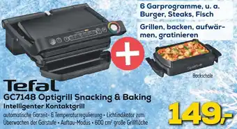 Euronics Tefal GC7148 Optigrill Snacking & Baking Intelligenter Kontaktgrill Angebot