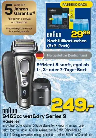 Euronics BRAUN 9465cc wet&dry Series 9 Rasierer Angebot