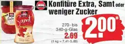 Edeka SCHWARTAU Konfitüre Extra, Samt oder weniger Zucker Angebot