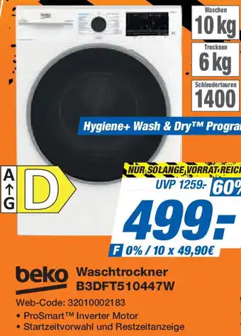 Expert beko Waschtrockner B3DFT510447W Angebot