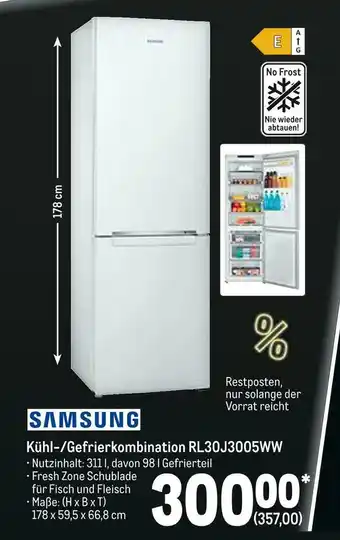 METRO Samsung kühl-/gefrierkombination rl30j3005ww Angebot