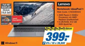 Expert Lenovo Notebook IdeaPad 1 Angebot