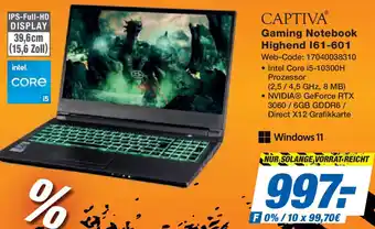 Expert CAPTIVA Gaming Notebook Highend I61-601 Angebot