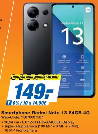 Expert Smartphone Redmi Note 13 64GB 4G Angebot