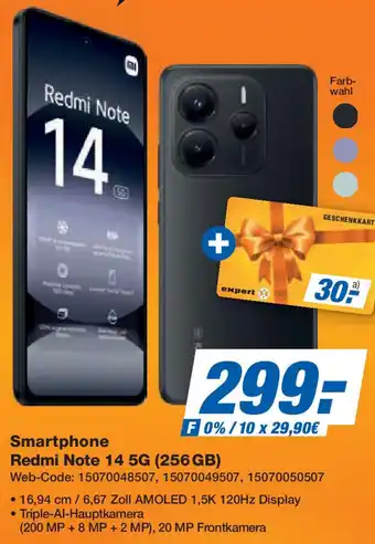 Expert Smartphone Redmi Note 14 5G (256 GB) Angebot