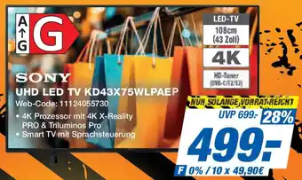 Expert SONY UHD LED TV KD43X75WLPAEP Angebot