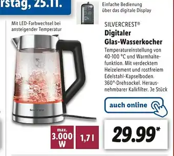 Lidl Silvercrest digitaler glas-wasserkocher Angebot