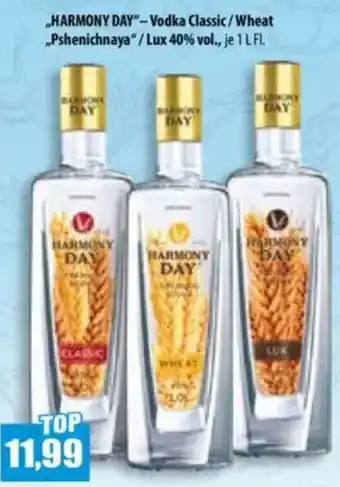 Mix Markt HARMONY DAY Vodka Classic/Wheat „Pshenichnaya" Angebot