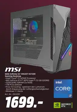 MediaMarkt Msi mag infinite s3 14nue7-1672de gaming desktop Angebot