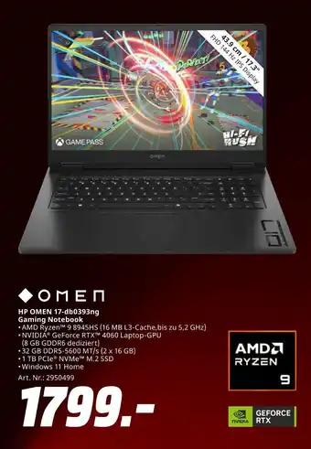 MediaMarkt Omen hp omen 17-db0393ng gaming notebook Angebot