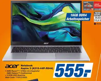 Expert Acer notebook aspire 3 (a315-44p-r844) Angebot