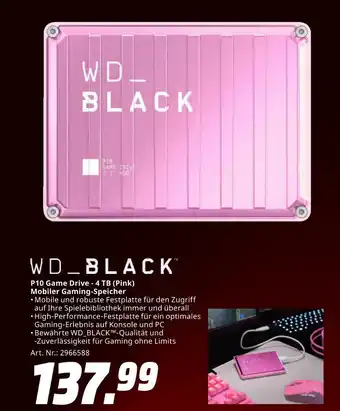 MediaMarkt Wd_black p10 game drive - 4 tb (pink) mobiler gaming-speicher Angebot