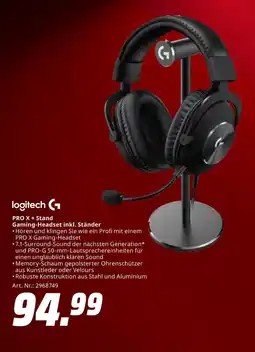 MediaMarkt Logitech pro x + stand gaming-headset inkl. ständer Angebot