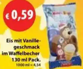 Mix Markt Eis mit Vanillegeschmack im Waffelbecher Angebot