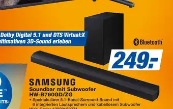 Expert Samsung soundbar mit subwoofer hw-b760gd/zg Angebot