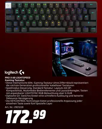 MediaMarkt Logitech g pro x 60 lightspeed gaming tastatur Angebot