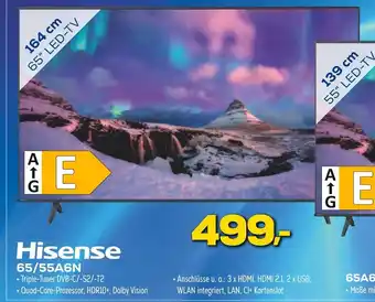 Euronics Hisense led-tv 65/55a6n Angebot