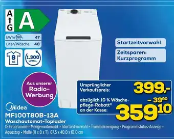 Euronics Midea mf100t80b-13a waschaautomat-toplader Angebot