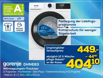 Euronics Gorenje wärmepumpen-trockner dhne83 Angebot