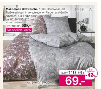 Möbel Inhofer Estella mako-satin bettwäsche Angebot