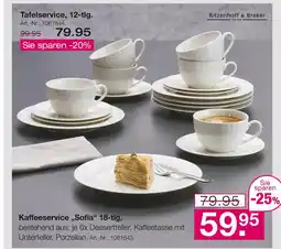 Möbel Inhofer Ritzenhoff & breker tafelservice oder kaffeeservice „sofia“ Angebot