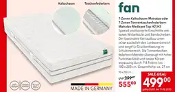 Matratzen Concord Fan 7-zonen kaltschaum-matratze oder 7-zonen tonnentaschenfederkern-matratze medicare top h2|h3 Angebot