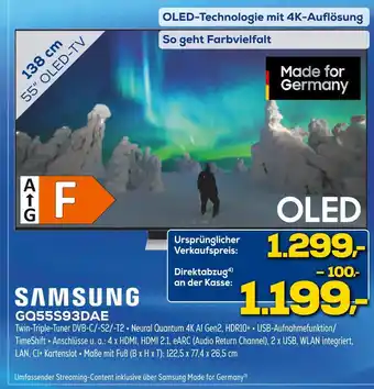 Euronics Samsung oled tv gq55s93dae Angebot