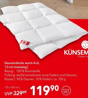 Matratzen Concord Künsem daunendecke warm 4 x 6 Angebot