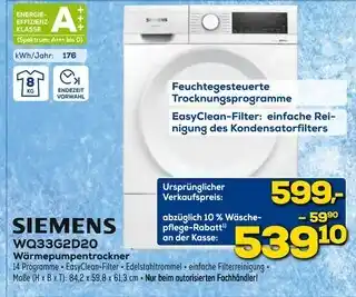 Euronics Siemens wärmepumpentrockner Angebot