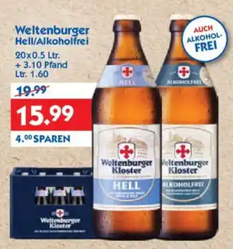 Hol'ab Getränkemarkt Weltenburger Hell/Alkoholfrei Angebot