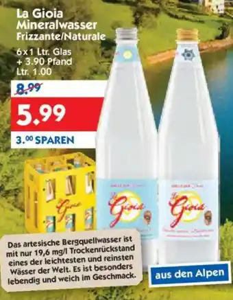 Hol'ab Getränkemarkt La Gioia Mineralwasser Frizzante/Naturale Angebot