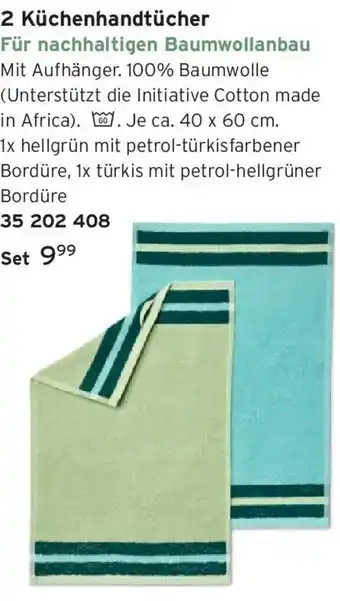 Tchibo 2 Küchenhandtücher Angebot