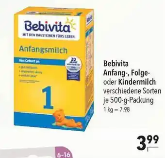 CITTI Markt Bebivita Anfang, Folge Oder Kindermilch 500g Angebot