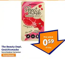 Action The Beauty Dept. Gesichtsmaske Angebot