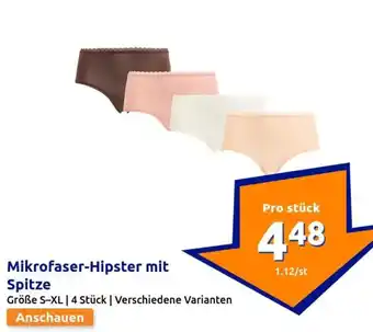 Action Mikrofaser-Hipster mit Spitze Angebot