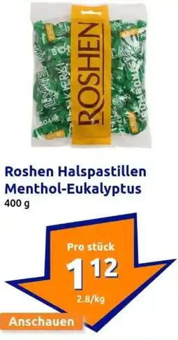 Action Roshen Halspastillen Menthol-Eukalyptus Angebot